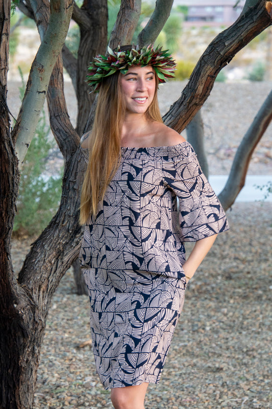 Gloria Off-Shoulder Kona Dress